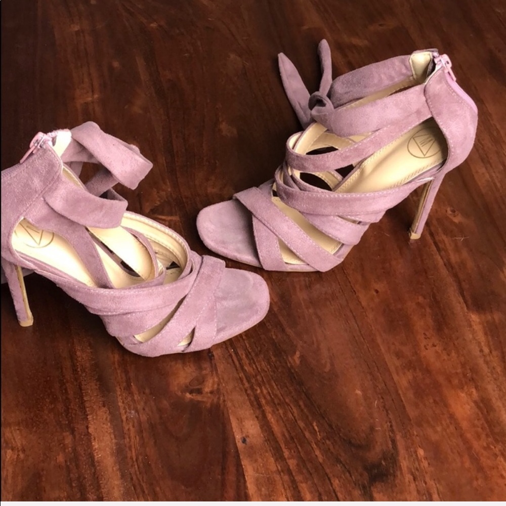 Dusty Rose suede sandals